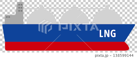 An illustration of an LNG tanker viewed from the side. An illustration of an LNG tanker viewed from the side. 138599144