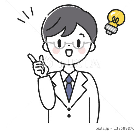 アイデアをひらめいた男性医師 138599876