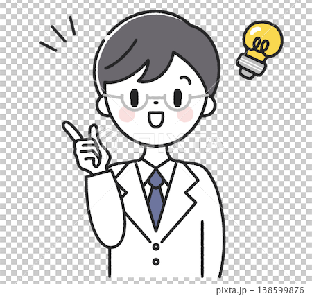 アイデアをひらめいた男性医師 138599876