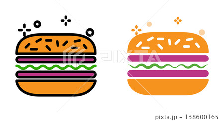 Burger icon illustration design template Burger icon illustration design template 138600165