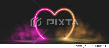 Neon ring with glowing pink and orange light effects, futuristic portal gateway, vibrant smoke and LED illumination. abstract vector frame composition. Neon ring with glowing pink and orange light effects, futuristic portal gateway, vibrant smoke and LED illumination. abstract vector frame composition. 138600561