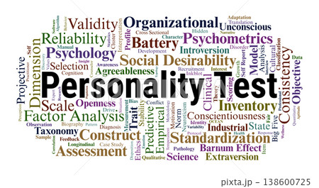 Personality Test Word Cloud. An Overview of Psychometric Validity, Reliability, Objective and Projective Inventories, and the Scientific Models used to Measure Individual Differences. Personality Test Word Cloud. An Overview of Psychometric Validity, Reliability, Objective and Projective Inventories, and the Scientific Models used to Measure Individual Differences. 138600725