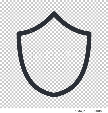 Outline shield icon - a simple vector graphic representing protection and security. Outline shield icon - a simple vector graphic representing protection and security. 138600869