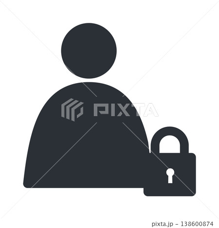 ユーザー権限のシンプルなフラットアイコン アカウント保護を表すベクター素材 138600874