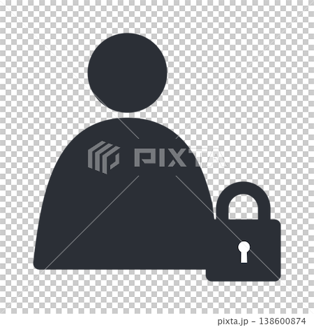 ユーザー権限のシンプルなフラットアイコン アカウント保護を表すベクター素材 138600874