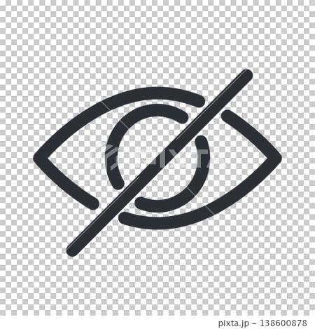 Simple UI vector material for hiding line art icon (blindfold mark). 138600878