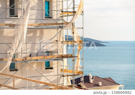 Construction site of a luxury gated community on the seashore Construction site of a luxury gated community on the seashore 138600982