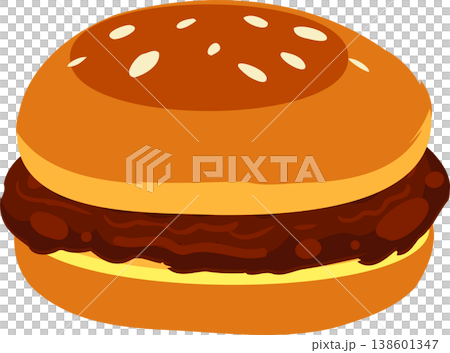 burger fast food. single burger with beef patty and sesame bun 138601347