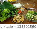 Thai Naem Nueng white pork sausage Rolls Fresh Herbs Hand Wrap Rice Paper 138601560