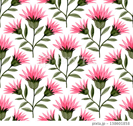 Seamless floral pattern. watercolor geometric print 138601858