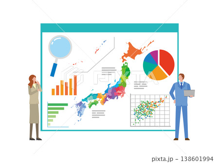 日本に関する統計グラフと人々 日本に関する統計グラフと人々 138601994