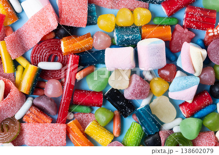 Colorful assortment of candies 138602079