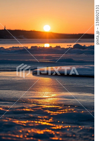 夕日 日没 夕焼け 138602531