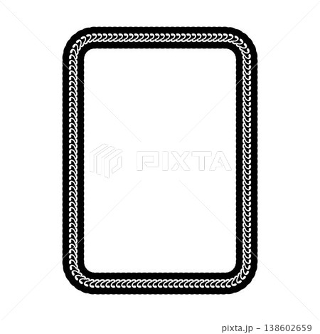 Decorative rope braid border frame vector illustration collection minimal black braided edge rectangle rounded frame for label card design Decorative rope braid border frame vector illustration collection minimal black braided edge rectangle rounded frame for label card design 138602659