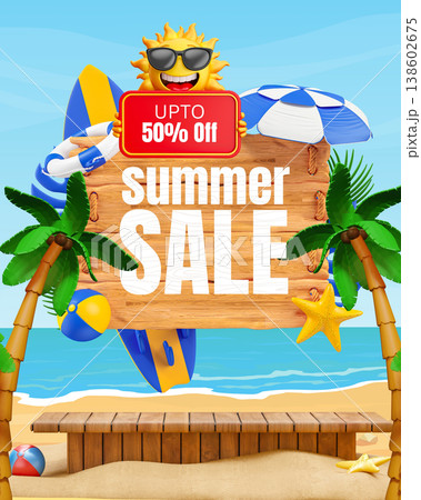summer sale poster design for advertising 138602675