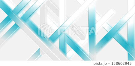 Blue white glossy stripes abstract minimal geometric background 138602943