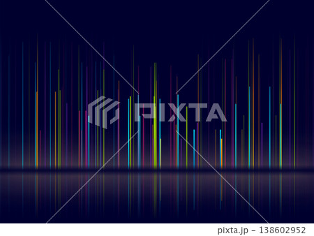 Multicolored glowing minimal lines technology abstract background 138602952