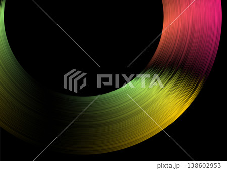 Abstract colorful holographic linear circles with glossy texture 138602953