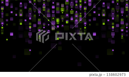 Green and violet glossy small squares abstract geometric concept background 138602973