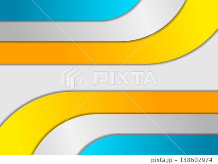 Bright blue and orange abstract geometric corporate background 138602974