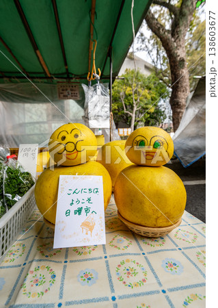 高知日曜市 早朝から笑顔でお客様を迎える看板娘息子 高知日曜市 早朝から笑顔でお客様を迎える看板娘息子 138603677