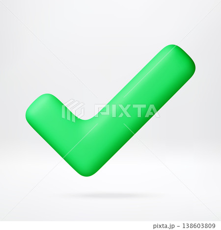 3D Green check mark symbol 3D Green check mark symbol 138603809