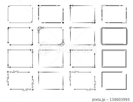 Vintage decorative lines. Frame border ornament text dividers. Line border separators Vintage dividers Elegant baroque label. Vector 138603993