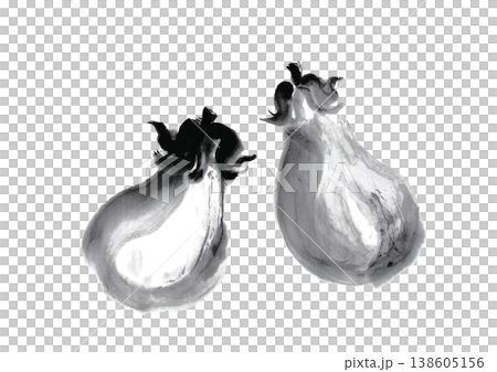 手繪日式風格的茄子插圖 手繪日式風格的茄子插圖 138605156