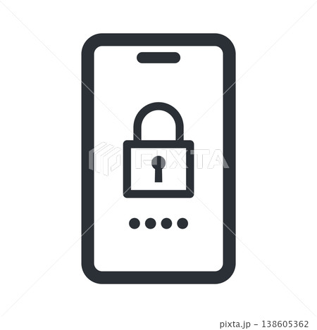 線画の二段階認証アイコン スマートフォンと鍵で安全性を示すベクター素材 線画の二段階認証アイコン スマートフォンと鍵で安全性を示すベクター素材 138605362