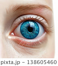 an AI Image Generator, Vivid Blue Human Eye Macro Detail 138605460