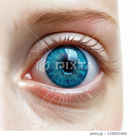 an AI Image Generator, Vivid Blue Human Eye Macro Detail 138605460