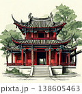 an AI Image Generator, Traditional Japanese Pagoda With Urban Skyline 138605463