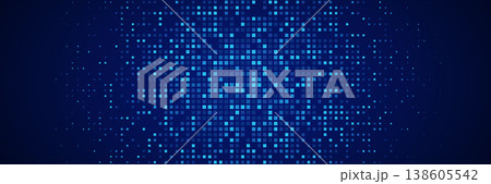 Abstract blue tech pixel background. Finance grid. Digital frame. Glowing purple squares on dark background. Business bg. Blue mosaic. Futuristic, tech-style template. Vector Illustration Abstract blue tech pixel background. Finance grid. Digital frame. Glowing purple squares on dark background. Business bg. Blue mosaic. Futuristic, tech-style template. Vector Illustration 138605542
