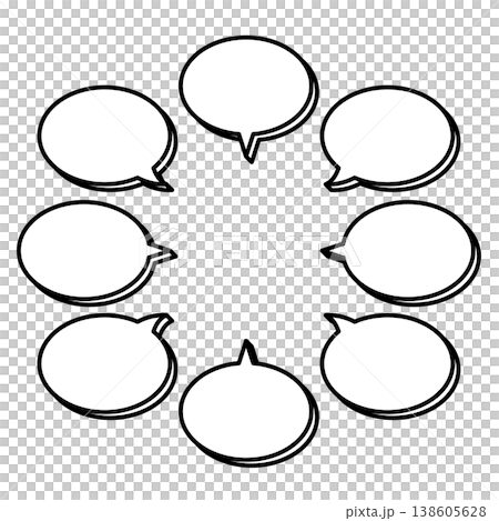 A set of oval-shaped speech bubbles that give a friendly and gentle impression. A set of oval-shaped speech bubbles that give a friendly and gentle impression. 138605628