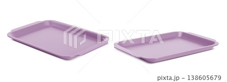 Empty plastic lunch tray isolated on background Empty plastic lunch tray isolated on background 138605679