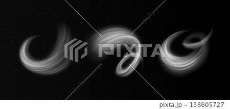 Dynamic wind effect with flowing white air streamsのイラスト素材 [138605727 ...