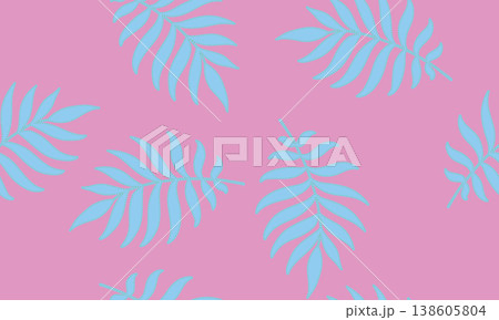 Seamless pattern background with leaves in summer colors 138605804