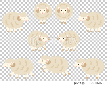 羊のイラストセット 羊のイラストセット 138606079