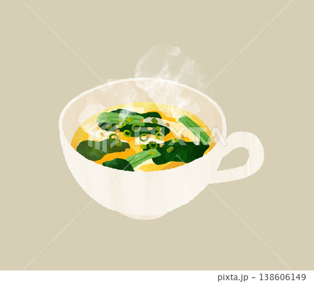 ほうれん草と卵のスープ 138606149