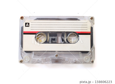Vintage audio cassette isolated on white background Vintage audio cassette isolated on white background 138606223