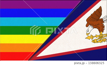 Flags of LGBT and American Samoa. LGBT and American Samoa flags 138606325