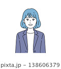笑顔のバストアップ 女性ビジネスパーソンのベクターイラスト 138606379