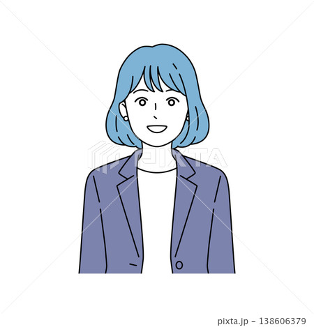 笑顔のバストアップ 女性ビジネスパーソンのベクターイラスト 笑顔のバストアップ 女性ビジネスパーソンのベクターイラスト 138606379