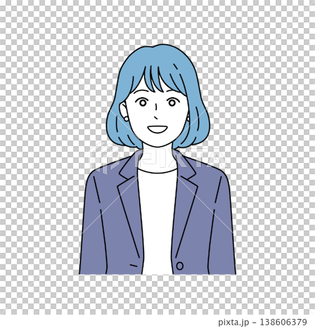笑顔のバストアップ 女性ビジネスパーソンのベクターイラスト 笑顔のバストアップ 女性ビジネスパーソンのベクターイラスト 138606379