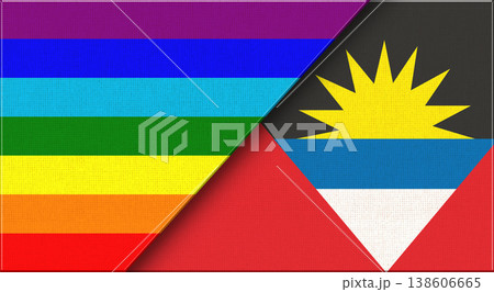 Flags of LGBT and Antigua and Barbuda. LGBT and Antigua and Barbuda flags 138606665