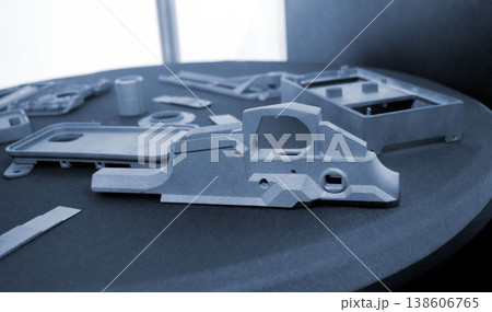 Objects printed on 3D printer. Models created by laser selective sintering of metal powder. 3D using SLM technology. 3D models using SLM technology. Concept modern 3D printing from powder materials Objects printed on 3D printer. Models created by laser selective sintering of metal powder. 3D using SLM technology. 3D models using SLM technology. Concept modern 3D printing from powder materials 138606765