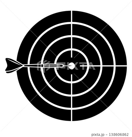 Linear drawing of a dartboard 138606862