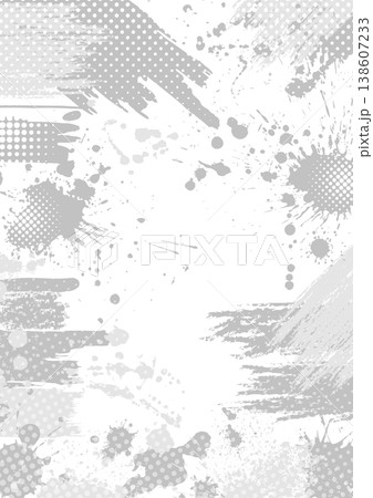The background is gray blots. Hand drawn. Not AI, vector illustration. The background is gray blots. Hand drawn. Not AI, vector illustration. 138607233