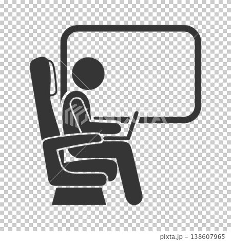 高速列車上工作人員的剪影圖標 138607965
