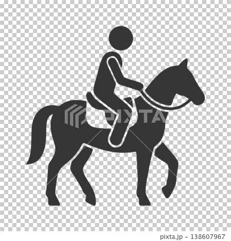 乗馬する人物のシルエットアイコン 138607967